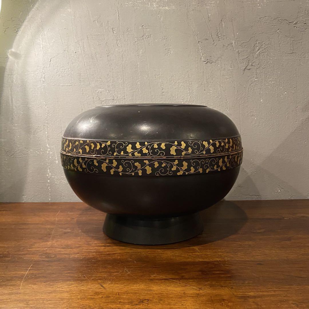 時代物 レトロ 行器 漆器 漆芸 菓子鉢 蓋付き容器 蒔絵 骨董品