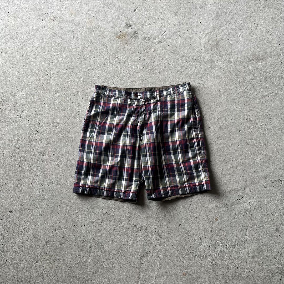 00s reversible check pattern shorts