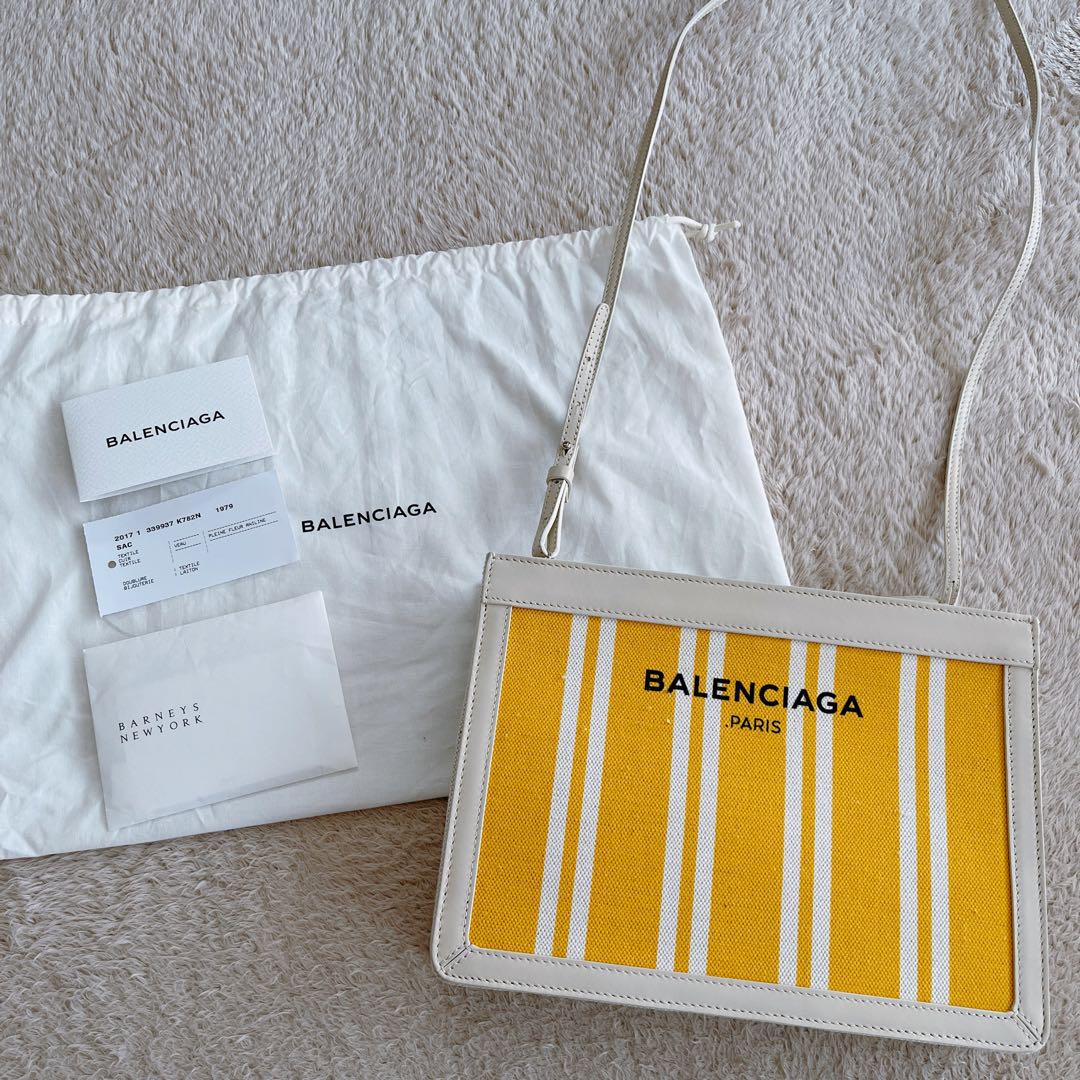 BALENCIAGA キャンバス ネイビーポシェット