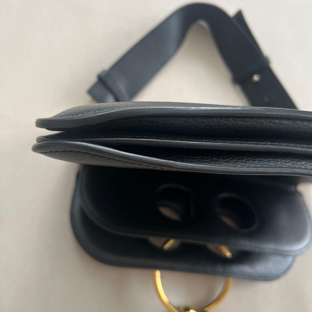 jw amderson ブラック レザーショルダーバッグ