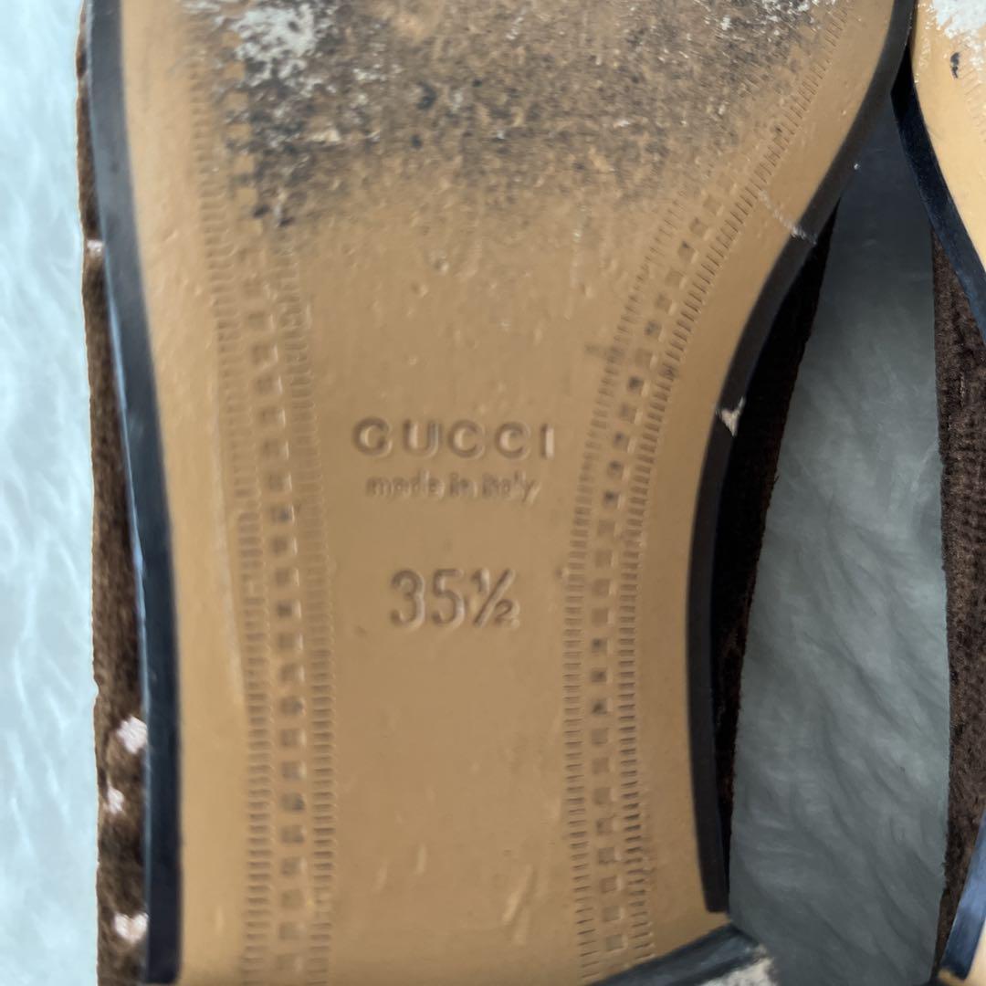 美品　GUCCI  ヨルダーン ベロアGG ホースビット　ローファー ブラウン