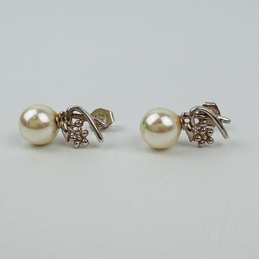 【クリーニング済】ケンゾー　パール フラワーモチーフ ピアス　アクセサリー