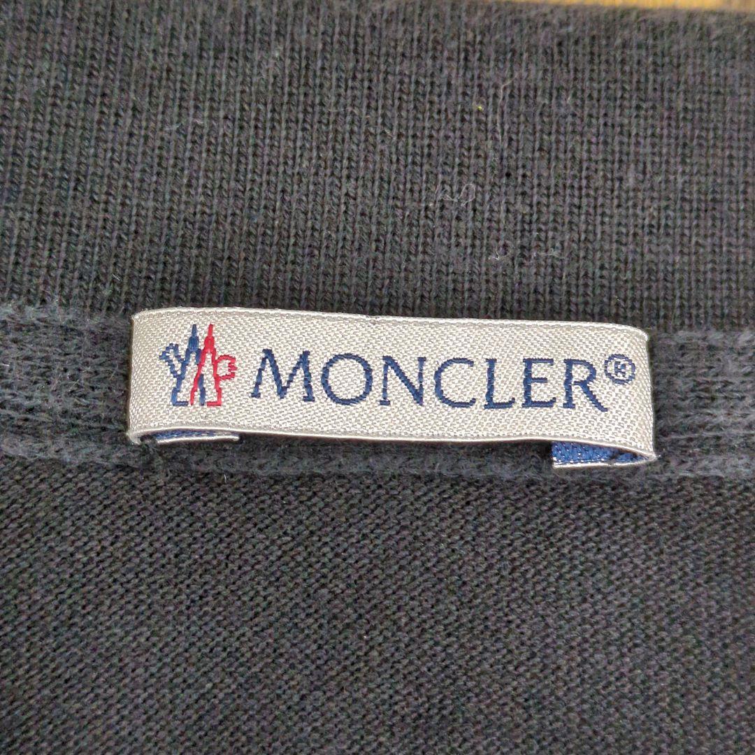 MONCLER MAGLIA ポロシャツ 半袖 ロゴ 刺繍 ワッペン ブラック