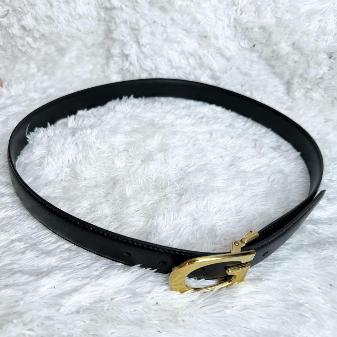 【美品】GUCCI ベルト G ゴールド 黒
