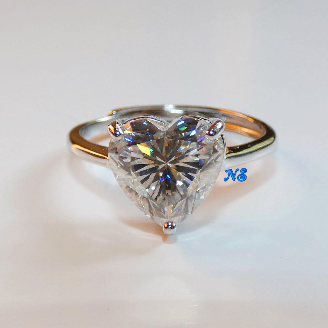 モアサナイト リング 3ct ハート フリーサイズ - メルカリ