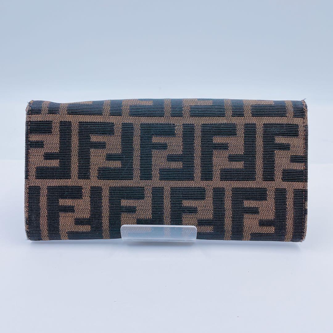 6EM17 FENDI フェンディ 長財布 ズッカ柄 ブラウン
