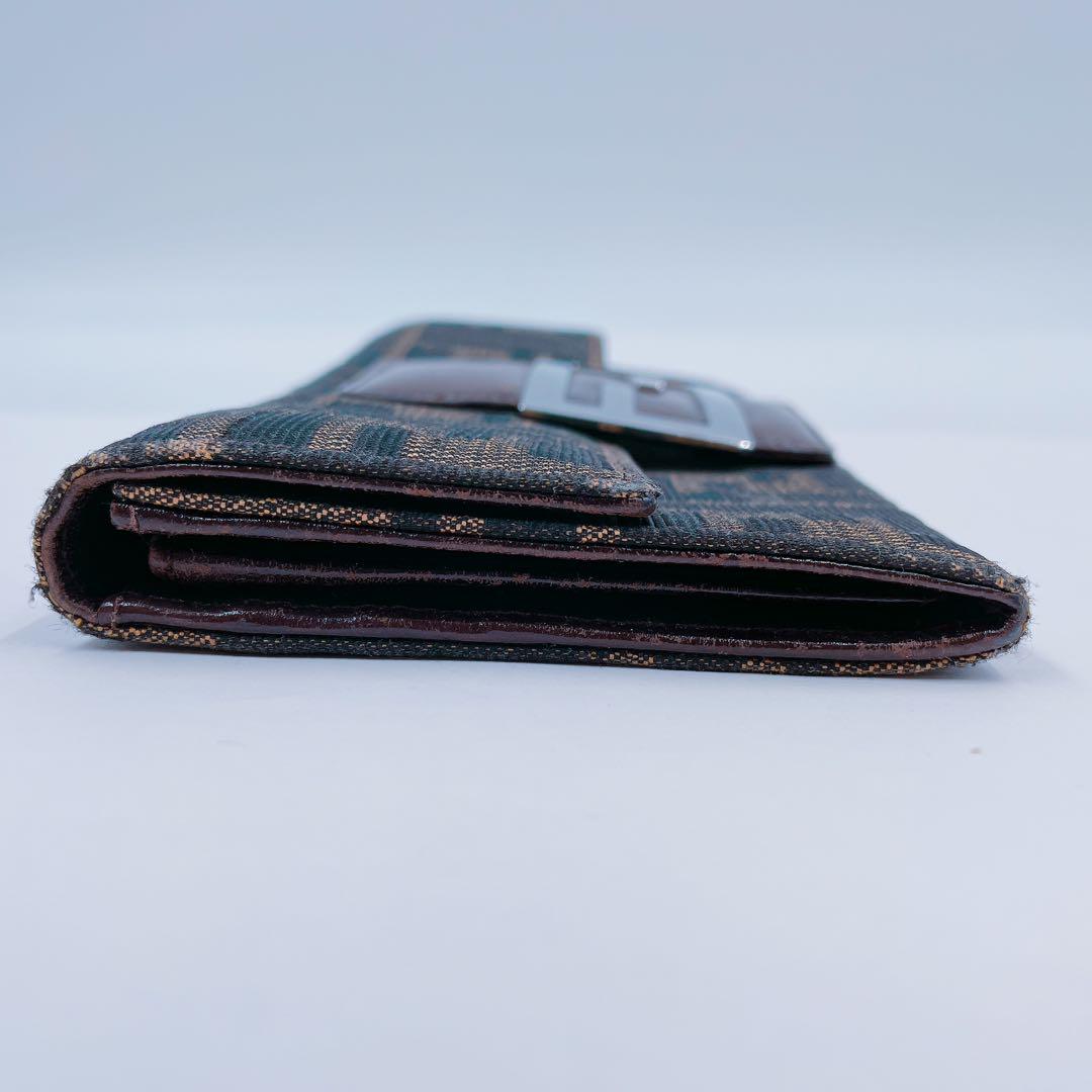 6EM17 FENDI フェンディ 長財布 ズッカ柄 ブラウン - メルカリ