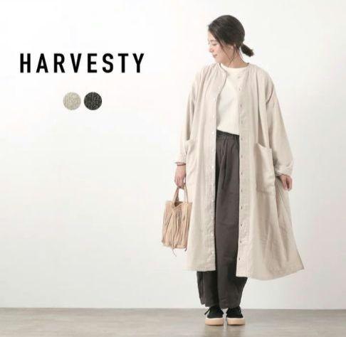 【極美品】HARVESTY(ハーベスティ) ◎アトリエローブ バンドカラーワンピ 【極美品】HARVESTY(ハーベスティ) ◎アトリエローブ バンドカラーワンピ