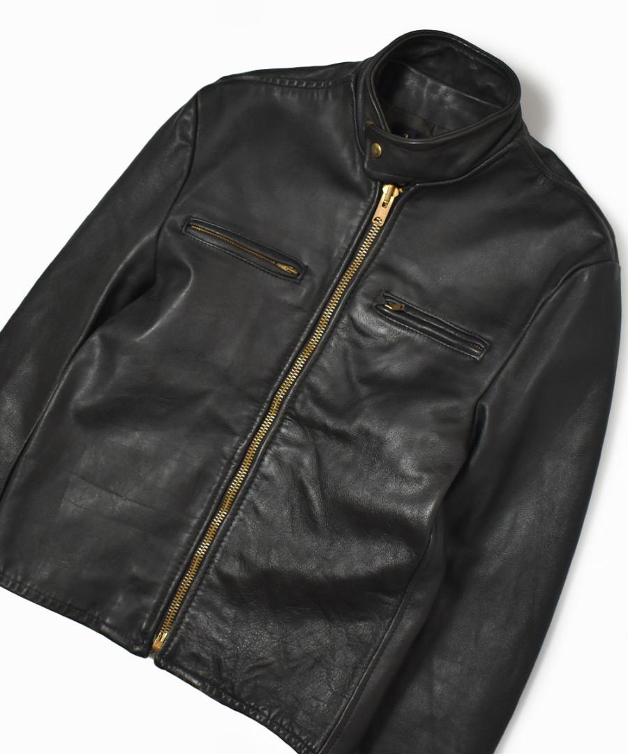70's Lesco Leathers シングルレザーライダースジャケット 44