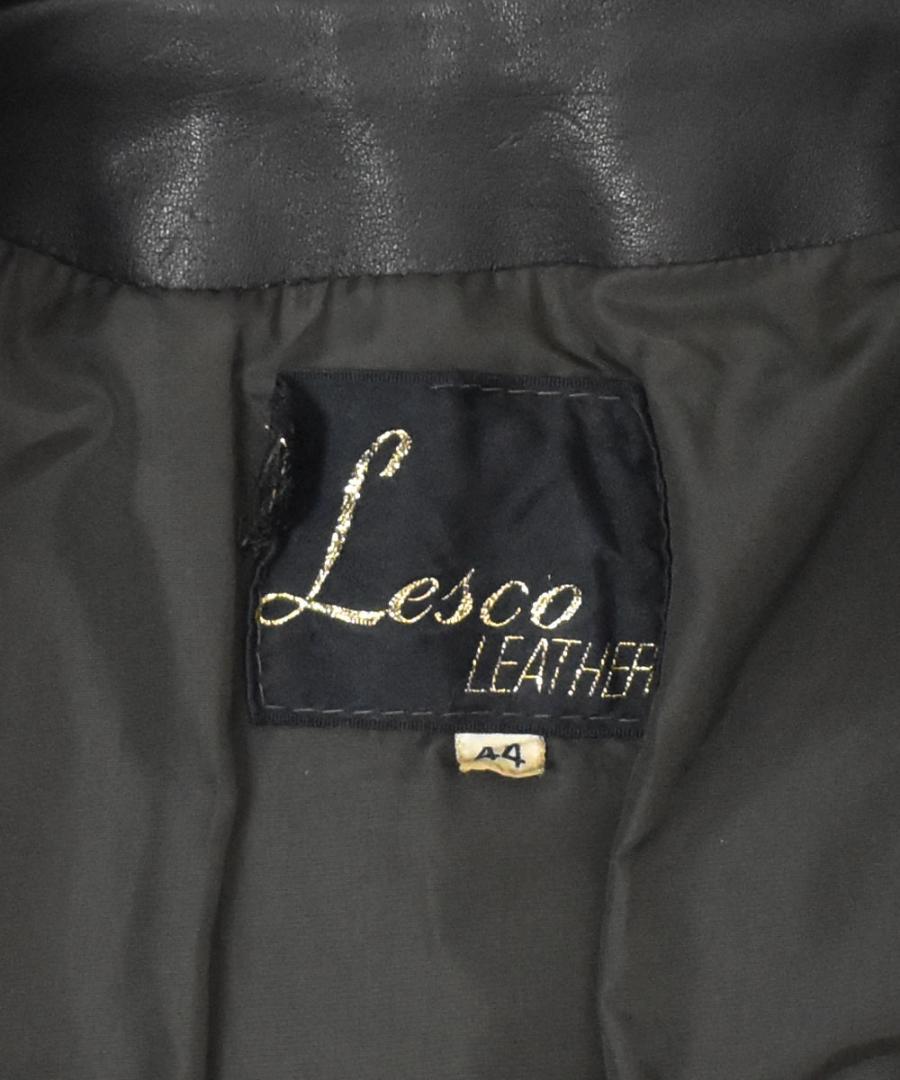 70's Lesco Leathers シングルレザーライダースジャケット 44
