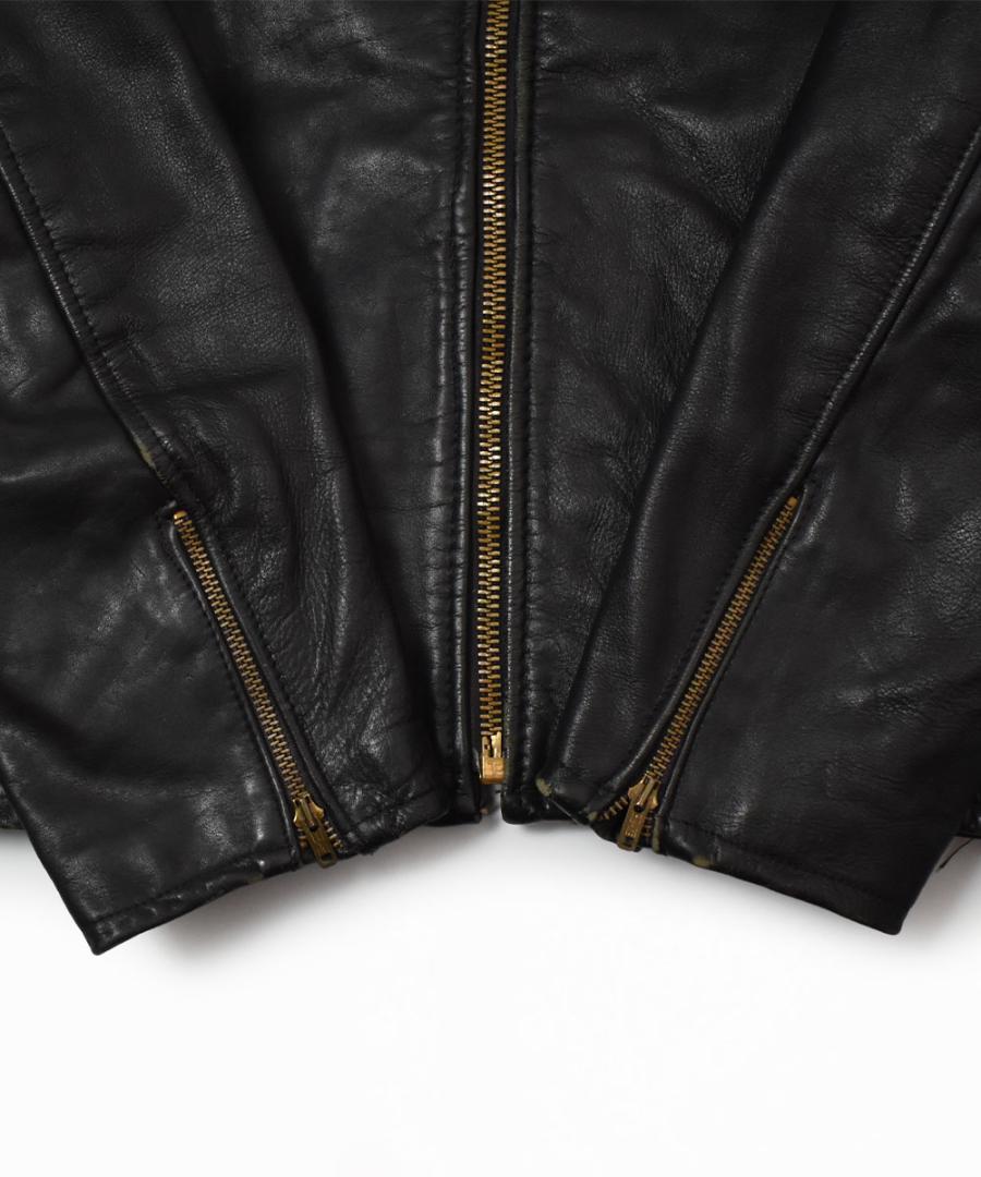 70's Lesco Leathers シングルレザーライダースジャケット 44