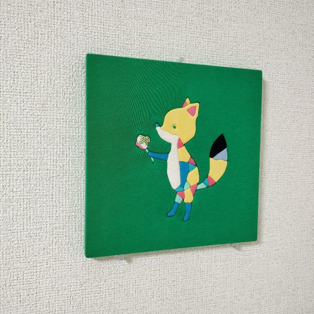 １３様ご依頼　きめこみアートパネル３点おまとめ　きつね　カワセミ　タツノオトシゴ