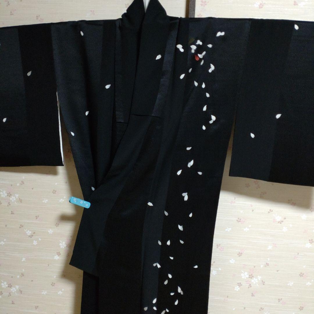 正絹 着物 付け下げ 桜 花びら