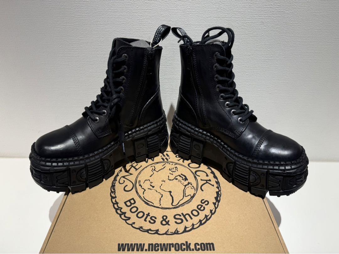 新品❗️NEW ROCK パンク超厚底ブーツ ブラック 24cm