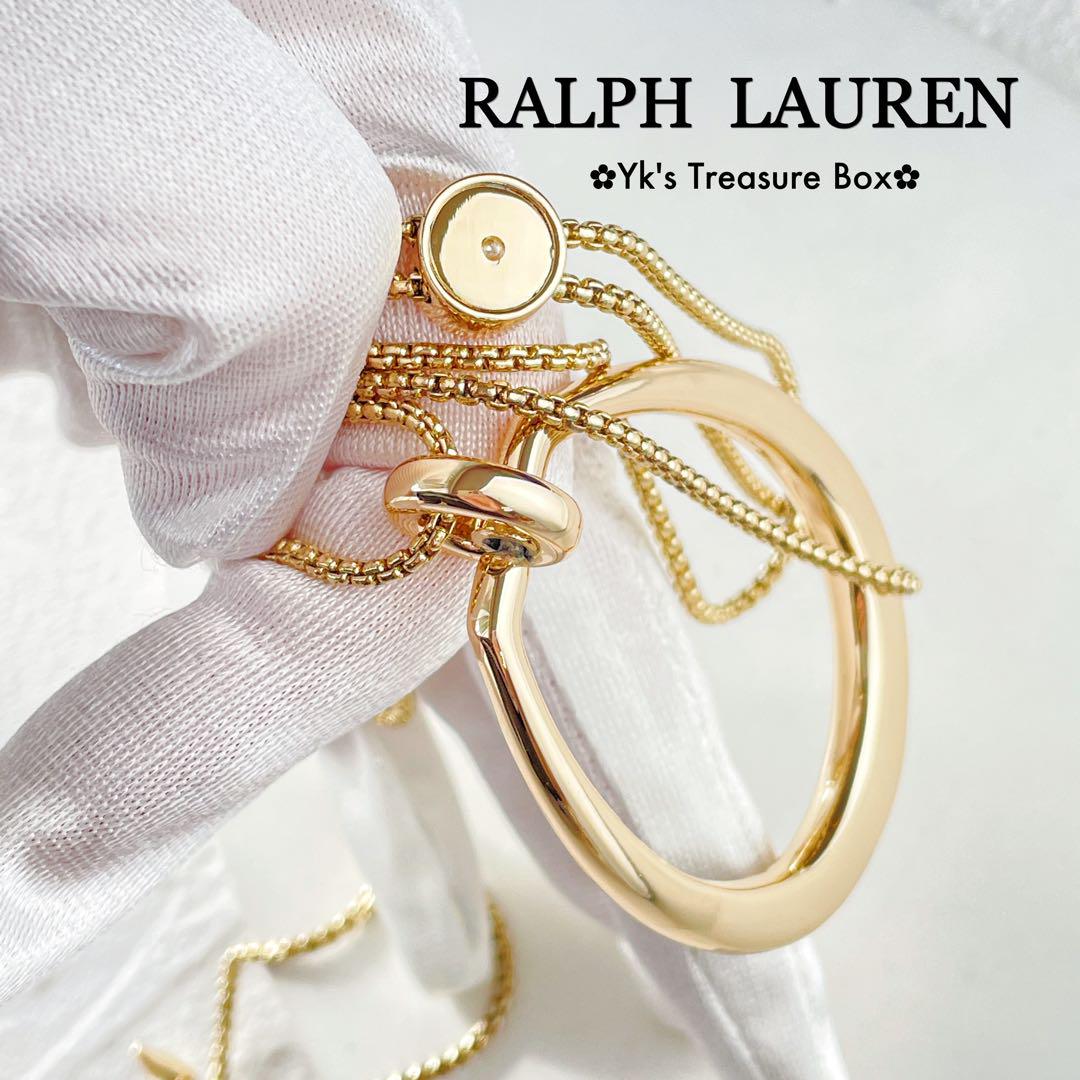 ゴージャスにもカジュアルにも！【Ralph Lauren】３連ネックレス S388/RALPH LAUREN/ゴールド馬蹄スライダーネックレス - メルカリ