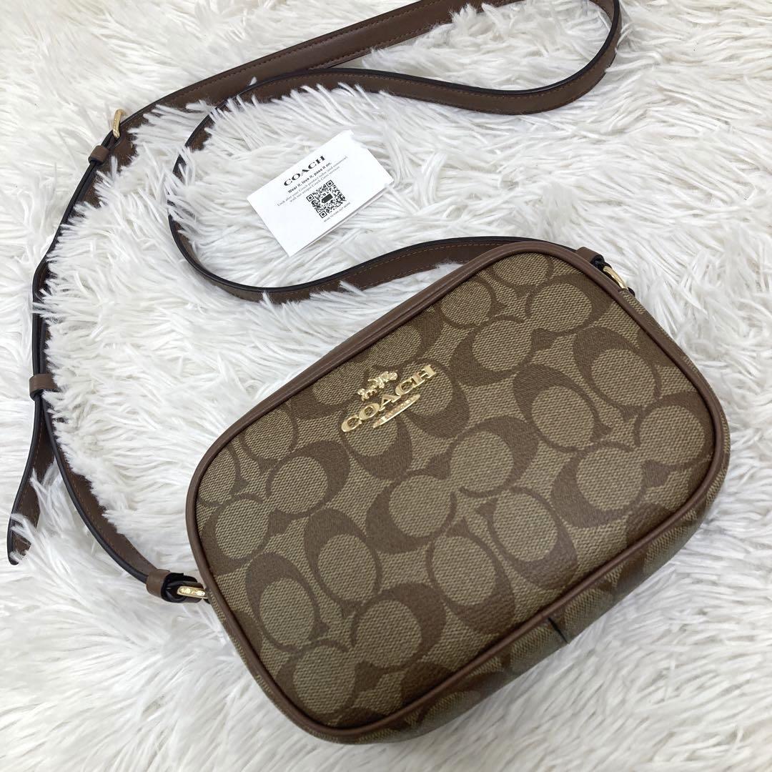 【美品】coach カメラバッグ PVC レザー ブラウン ジェイミー