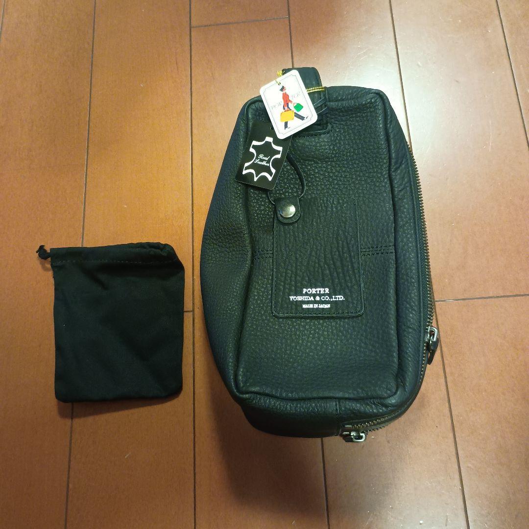 PORTER ブラック レザー バッグ吉田カバン