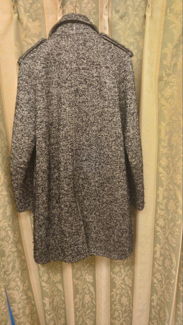 美品 07AW ディオールオム ロングコート ヘリンボーン エディ期 モヘヤ混
