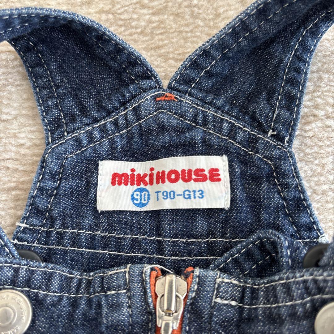 100cm ☆MIKI HOUSE ☆動物刺繍デニムオーバーオール - メルカリ