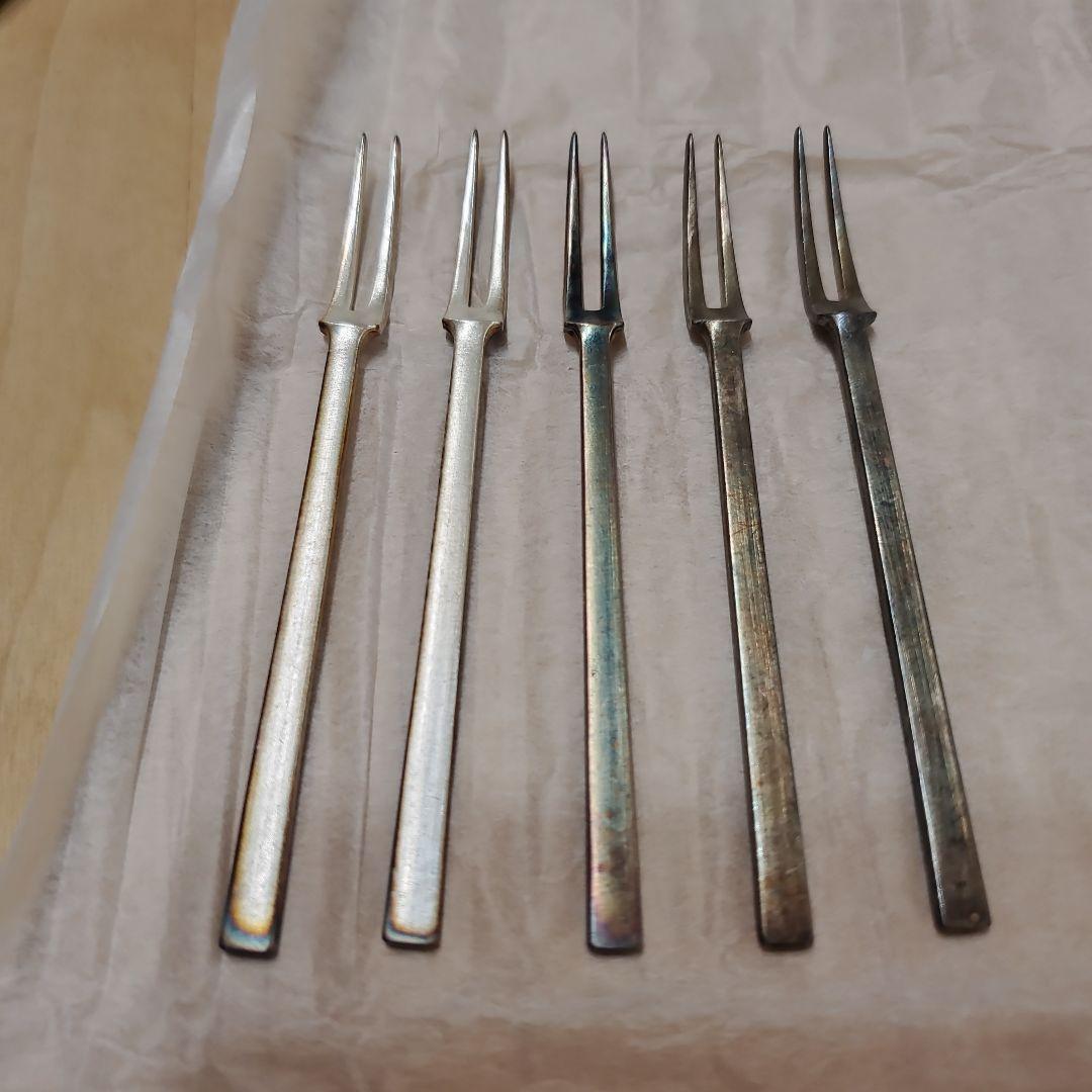 東屋 姫フォーク 真鍮銀めっき 5本セット