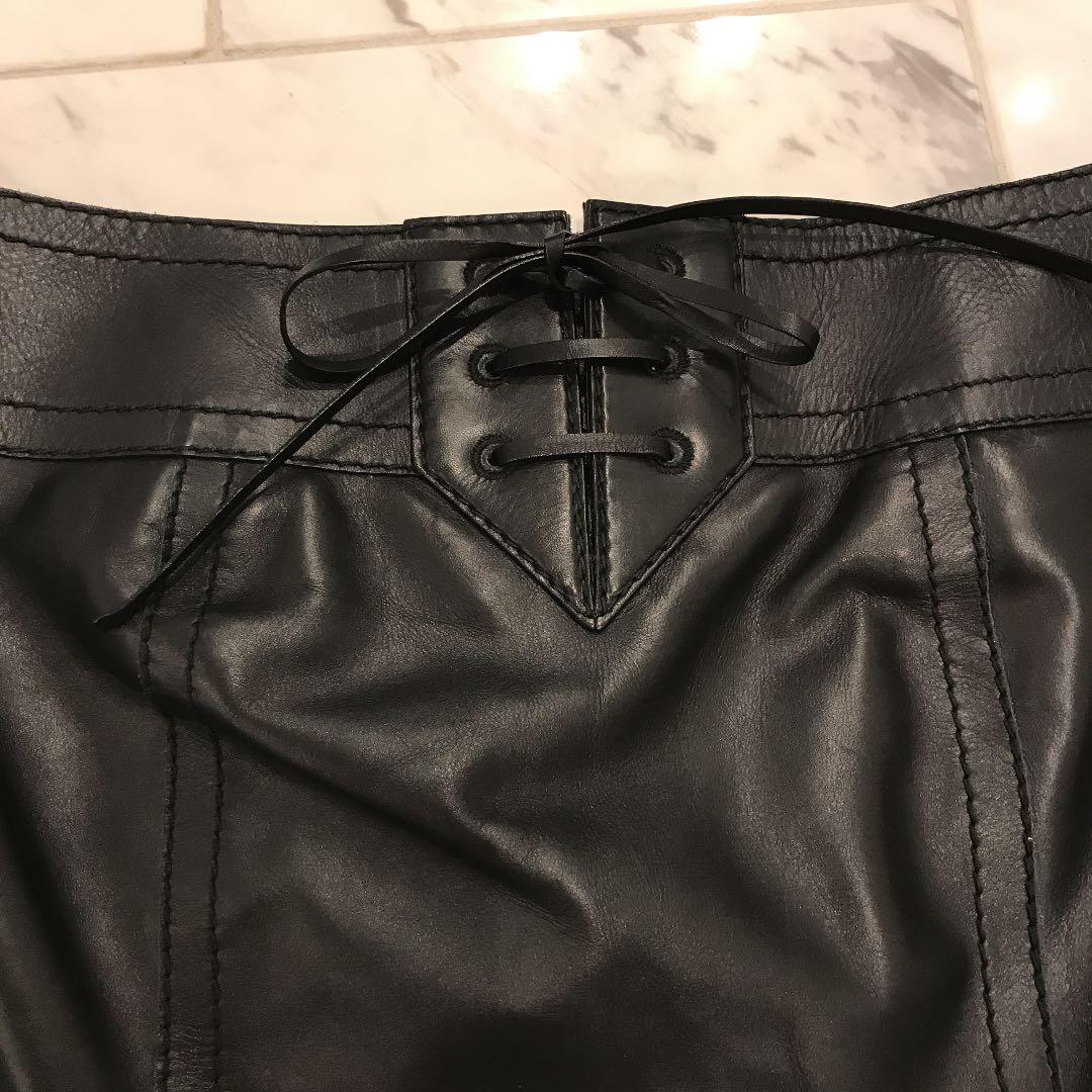 美品　GUCCI レザータイトスカート 黒