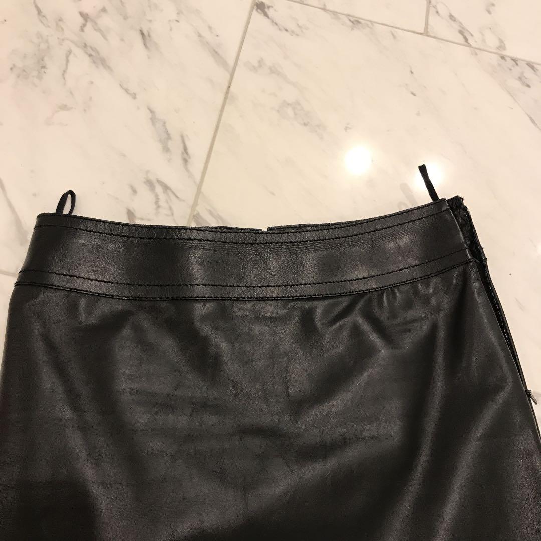 美品　GUCCI レザータイトスカート 黒