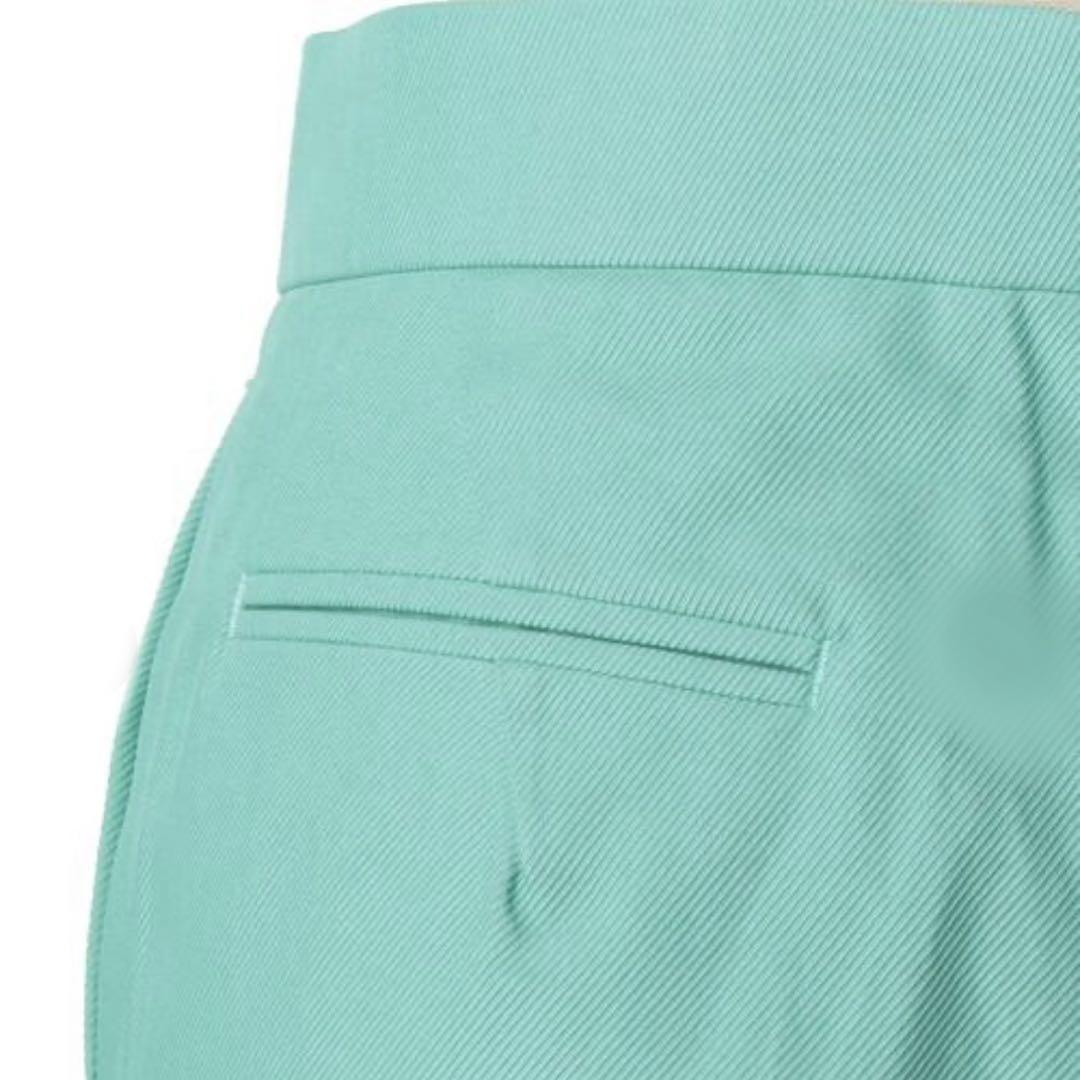 クリーニング済 Drawerドゥロワー コットンツイルスリムパンツ グリーン36