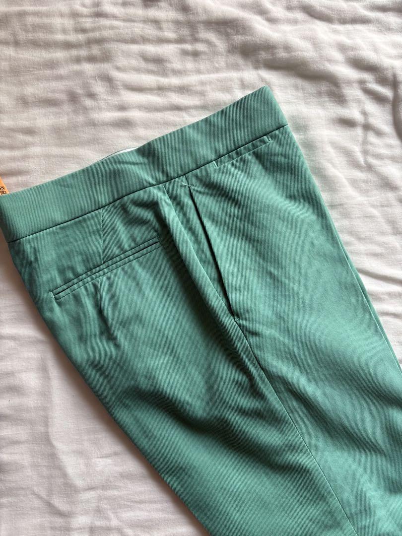 クリーニング済 Drawerドゥロワー コットンツイルスリムパンツ グリーン36