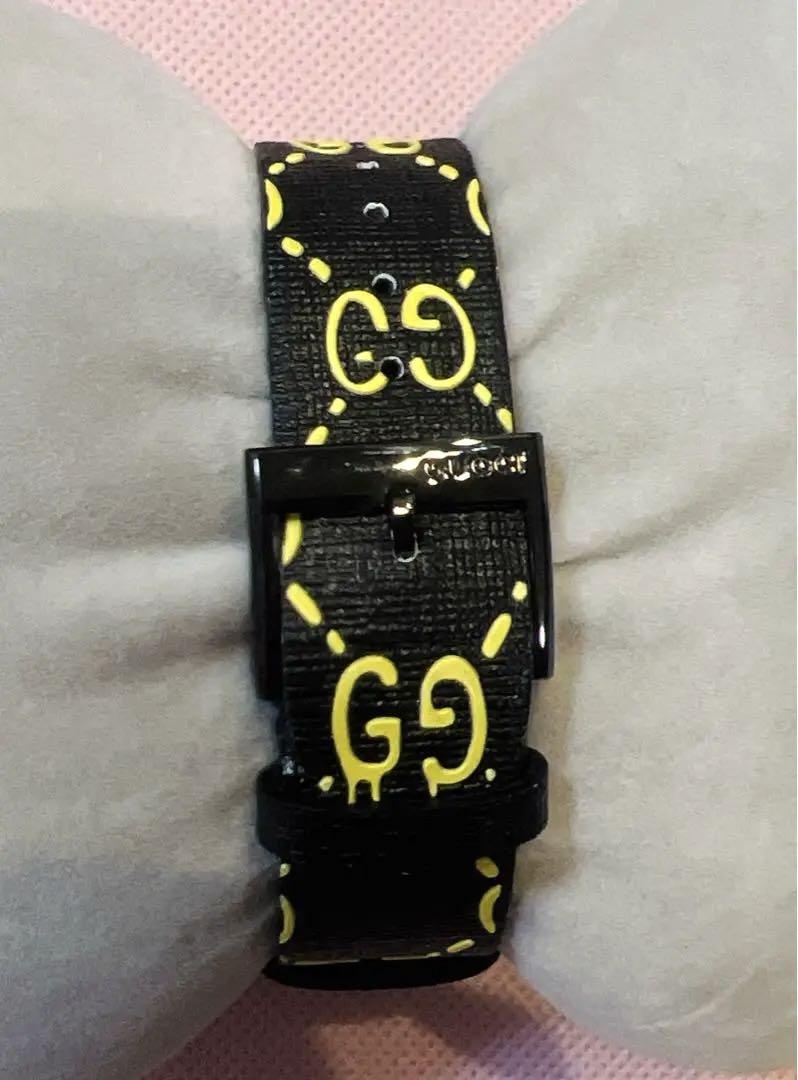 極美品GUCCIグッチ腕時計タイムレスゴースト メンズレディースブラック黒ラバー 画像5