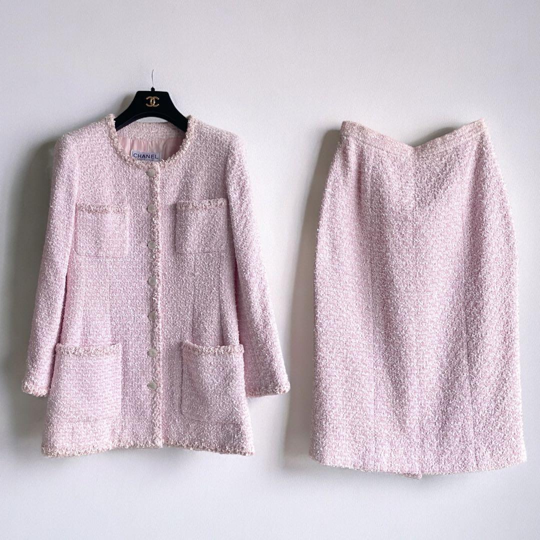 CHANEL ピンクツイード セットアップ 38 96C