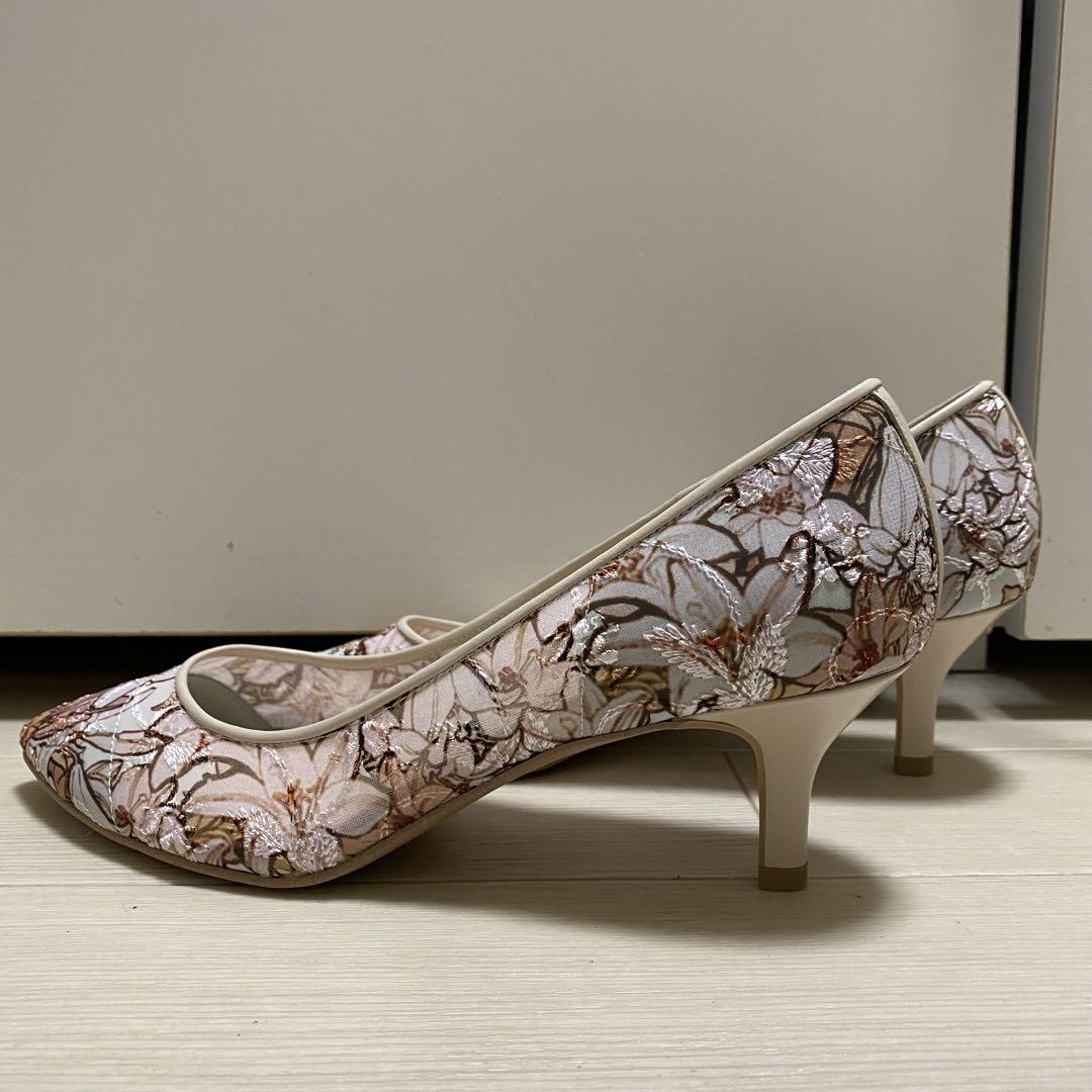 【受注生産品】 未使用 DIANAダイアナ ミュシャ ホワイト系 絵画シリーズ 23cm 靴