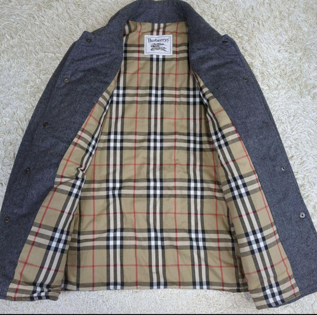 BURBERRYS 　ノバチェック　100%ウールコート　ホースロゴボタン