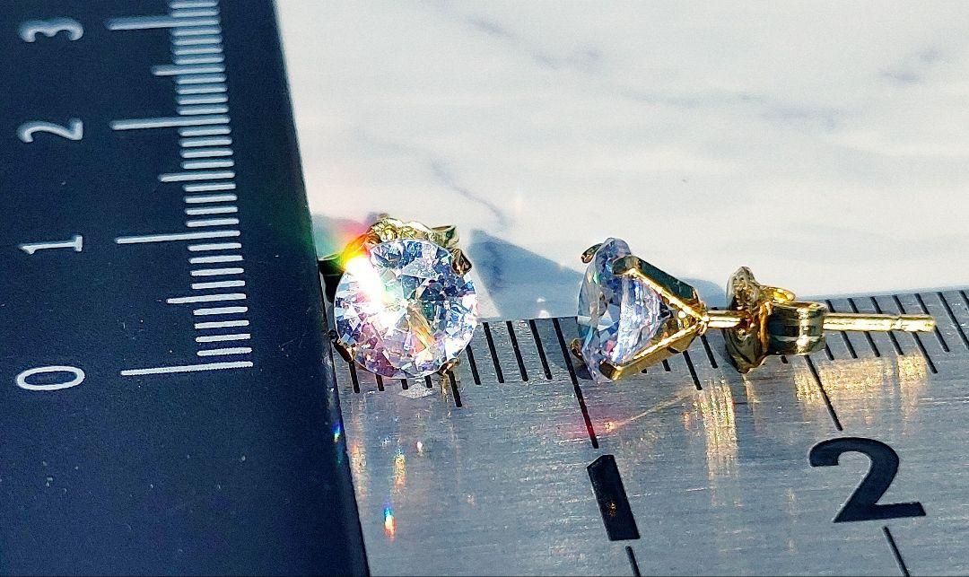 1ct モアサナイト 人工ダイヤモンド ピアス 18kゴールド ア470