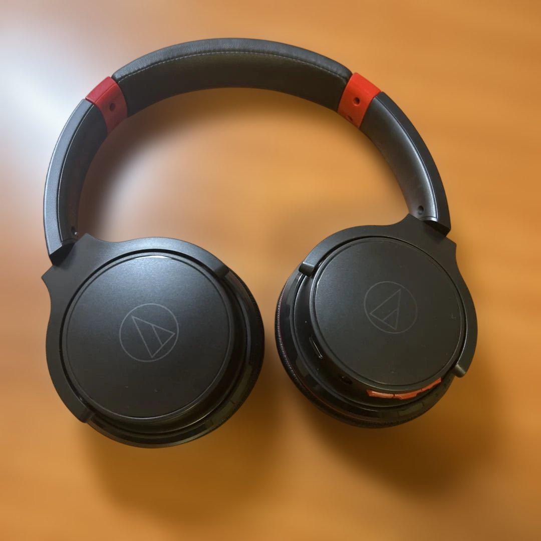 Audio-Technica ワイヤレスヘッドホン ブラック/レッド Audio-Technica ワイヤレスヘッドホン ブラック/レッド - メルカリ