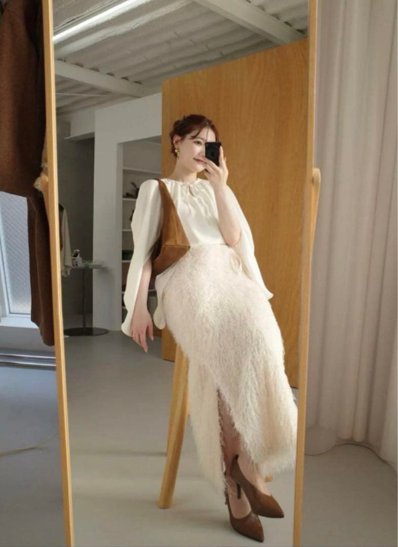 acka fringe slit skirt