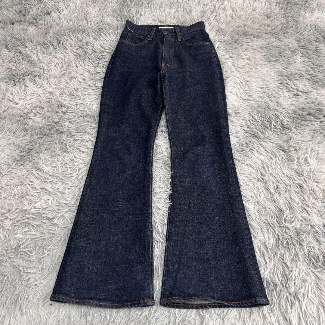 m6541【美品 マウジー MVS】フレアデニムパンツ ストレッチ ハイウエスト