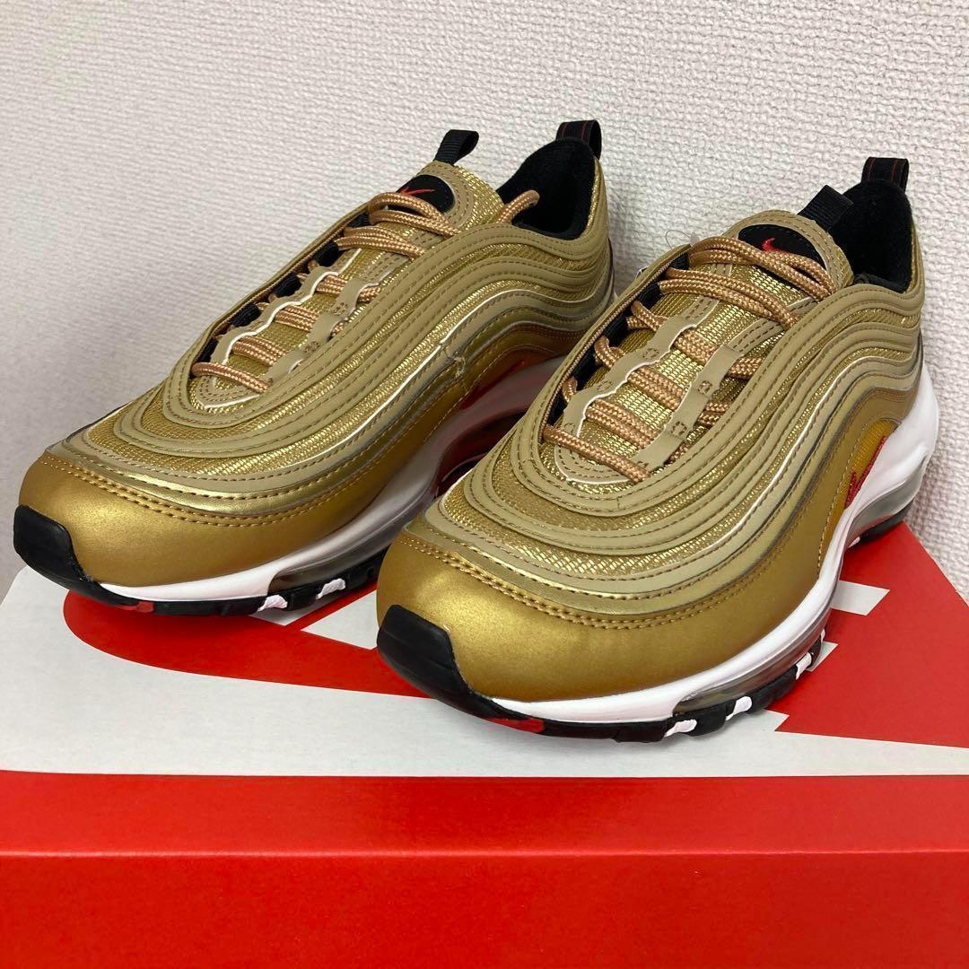 NIKE AIR MAX 97 QS GS 24cm ゴールド ナイキスニーカー