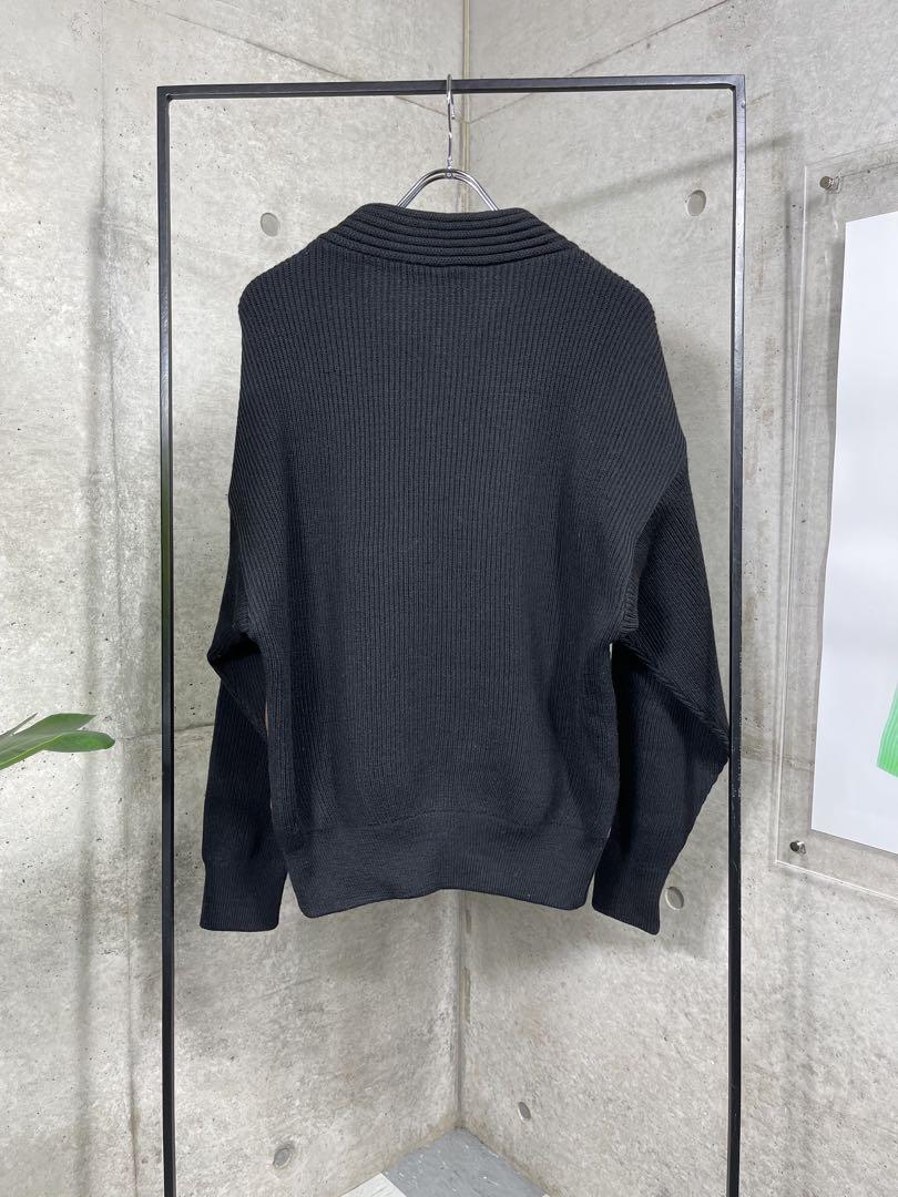トップス vintage switching leather knit