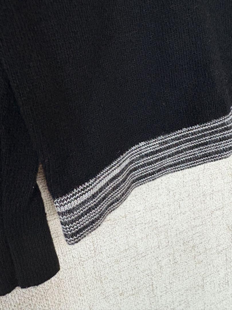 COMME des GARCONS SHIRT デザインVネックニット 長袖黒