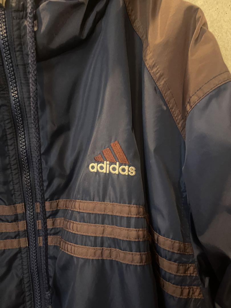 adidas 90s ナイロンジャケット ネイビー　リバーシブル