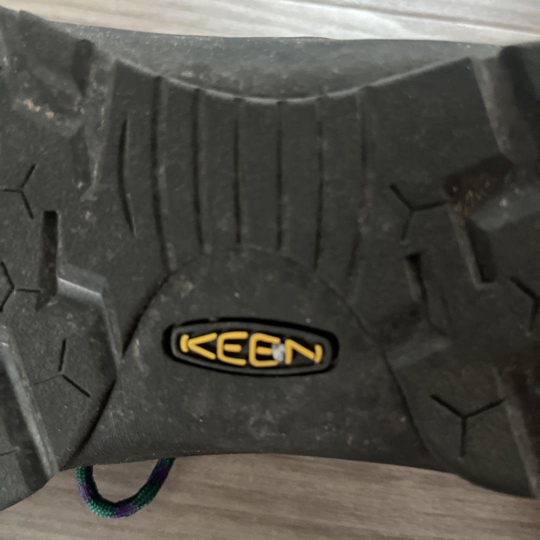 KEEN トレッキングシューズ グレー/グリーン/パープル