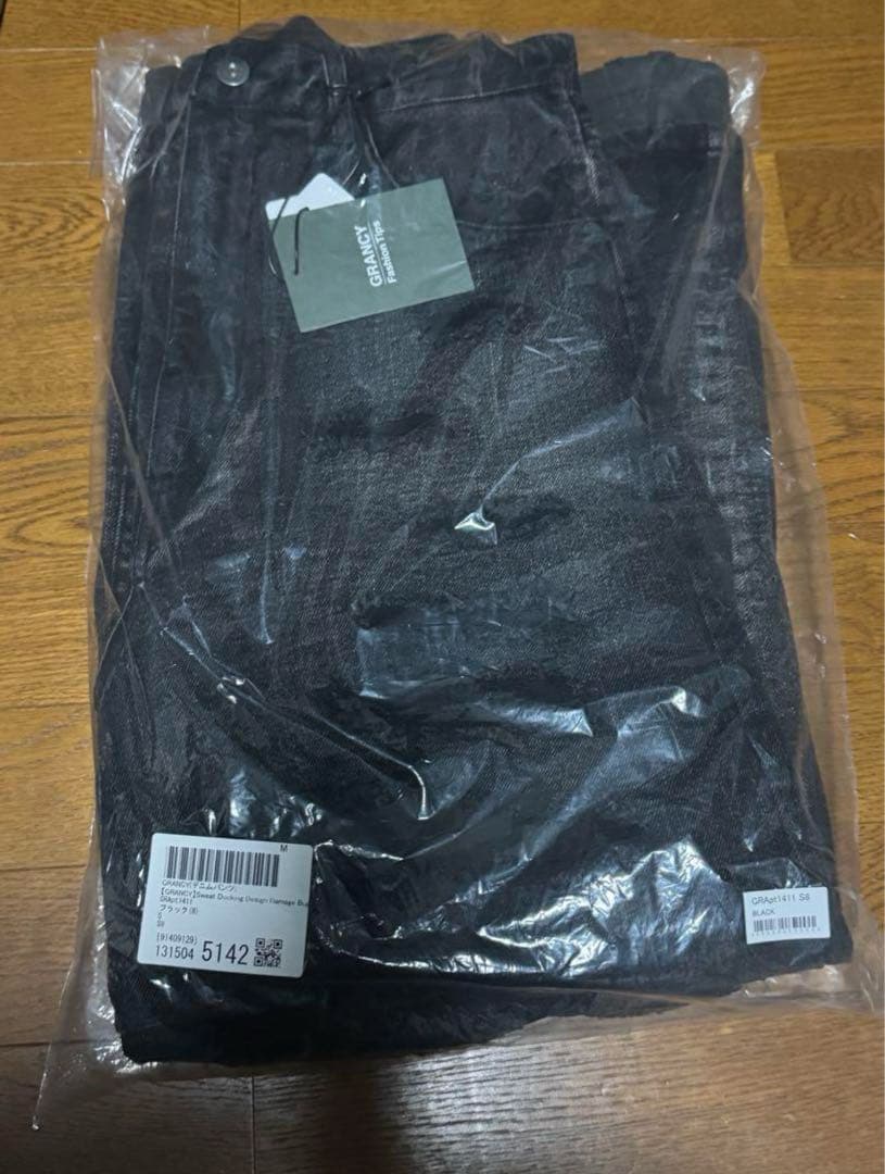 【GRANCY】スウェットドッキングデザインダメージバギーデニムパンツS 未開封 【GRANCY】スウェットドッキングデザインダメージバギーデニムパンツS 未開封