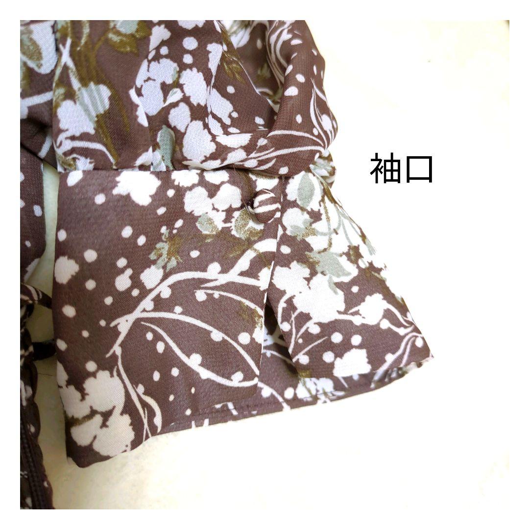 【極美品】スナイデル　ボウタイリボン 付き レトロ花柄パフ半袖ワンピース　0