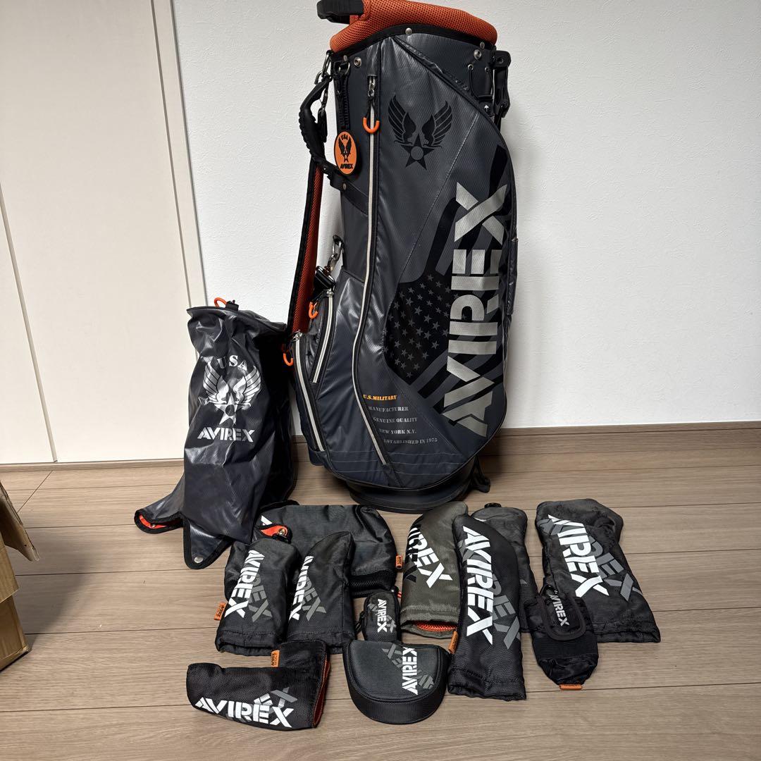 AVIREX ゴルフバッグ・キャディバッグ　ヘッドカバー付き