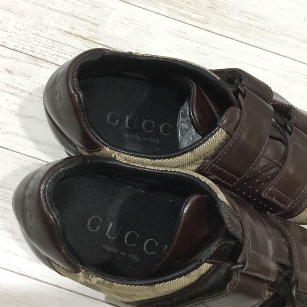 GUCCI スニーカー イタリア製 37C 23.5㎝ oV5Ls-m45663924390 グッチ GG柄 ベルクロ 豊富な定番