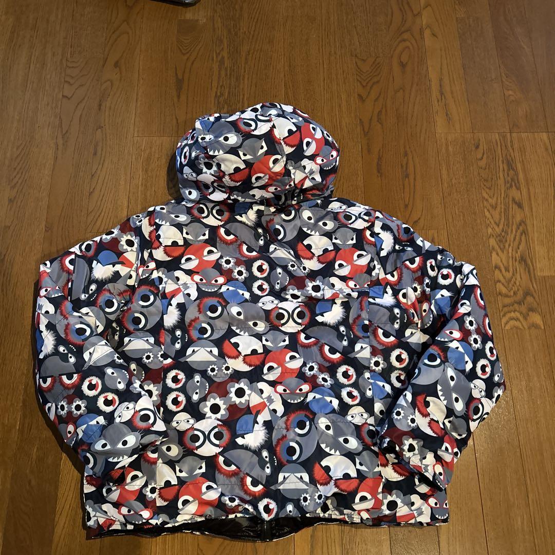モンスター柄　総柄　リバーシブル　ダウンジャケット　duck down 軽い