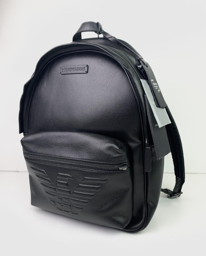 EMPORIO ARMANI リュック バックパック レザー エンボス 黒