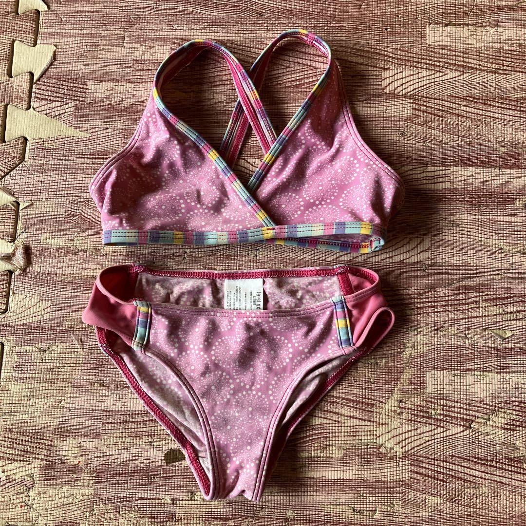 Patagonia girlsXS(5-6)水玉模様 ピンク セパレート水着 - メルカリ
