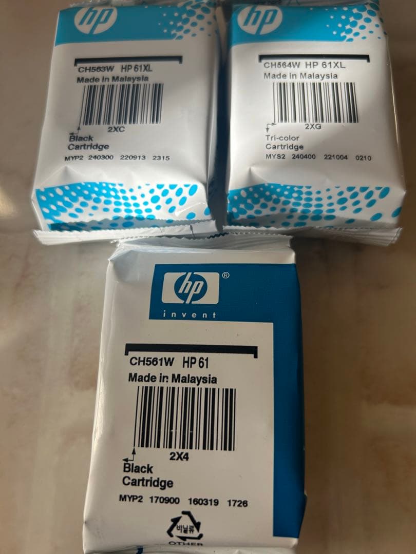 hp プリンター用　純正インク　HP 61 3本セット‼️