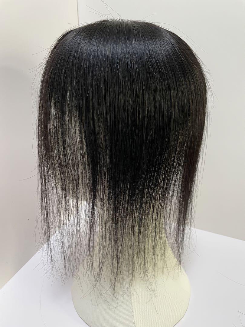 前髪ウィッグ頭頂部ウィッグ総手植え引き抜き製法ヘアピース部分ウィッグ人毛100%